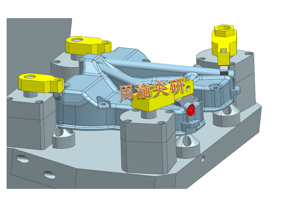 [夹研外包设计案例]壳体液压夹具  液压夹具 立加夹具 多工位夹具 第10张