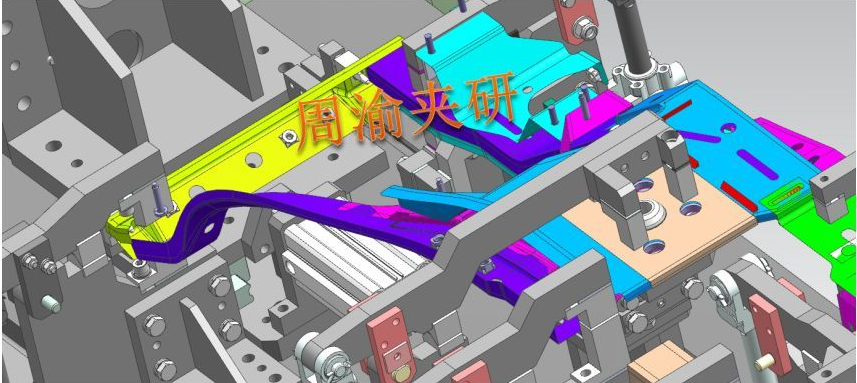 [夹研外包设计案例]壳体焊接夹具  焊接夹具 四轴焊接夹具 第3张