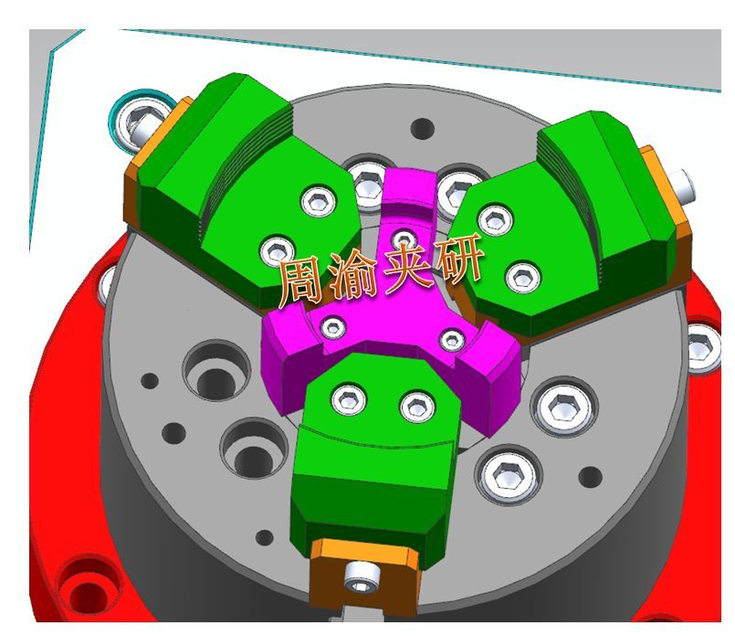 [夹研外包设计案例]盘件类液压夹具  卡盘 液压夹具 立加夹具 第3张