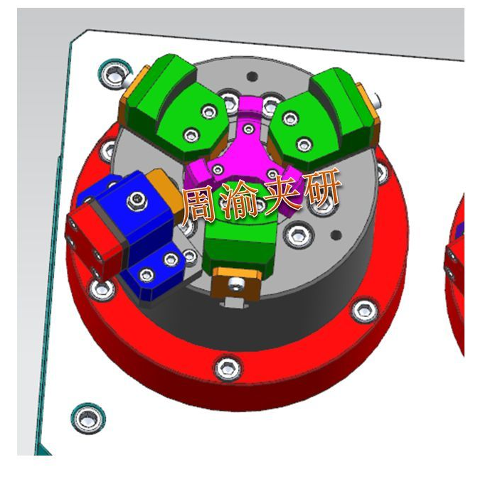 [夹研外包设计案例]盘件类液压夹具  卡盘 液压夹具 立加夹具 第6张