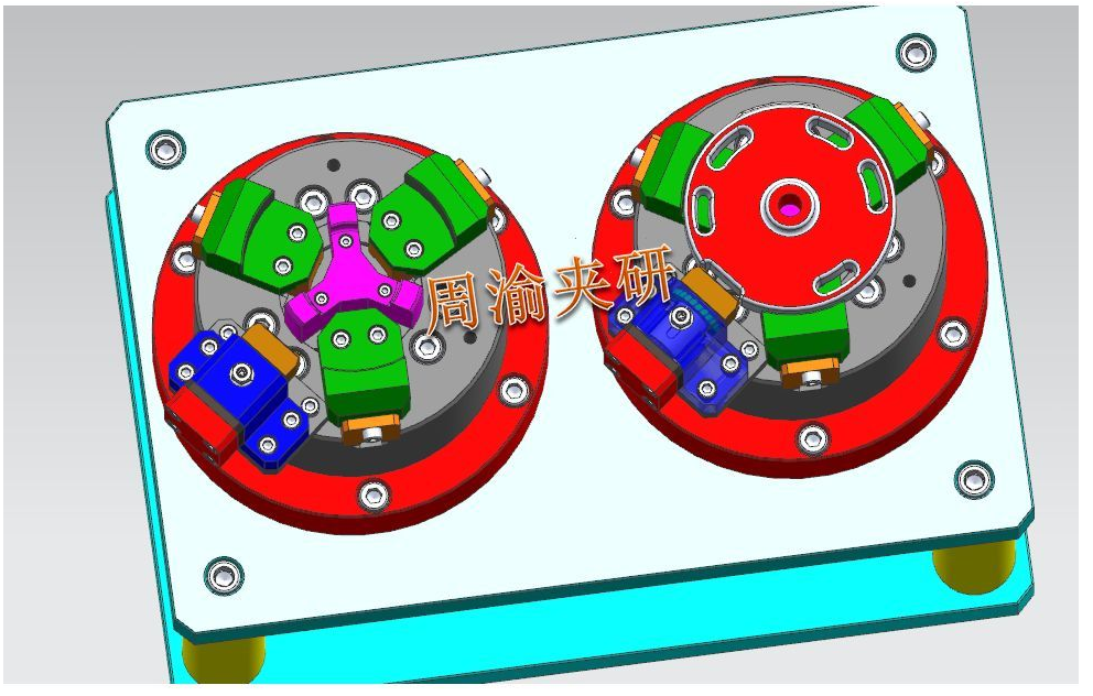 [夹研外包设计案例]盘件类液压夹具  卡盘 液压夹具 立加夹具 第8张